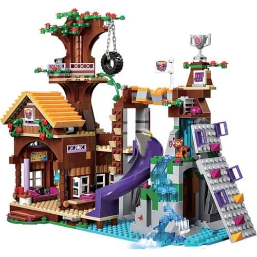 Compatible with Friends Adventure Camp Tree House Emma Mia Figure Model Building Blocks Bricks Toy Hobbies for Girl