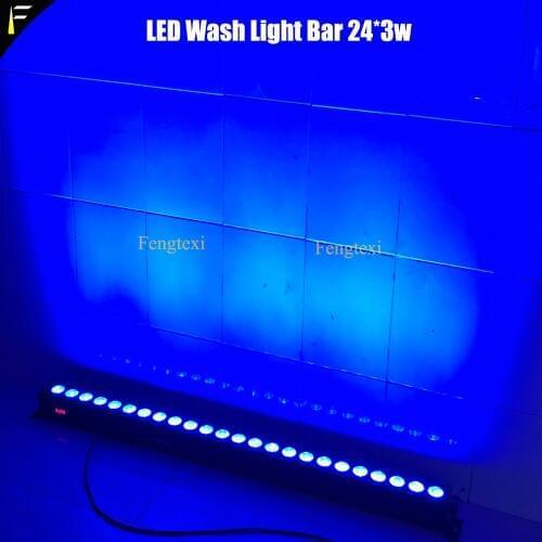 Tri LED 24x3W RGB Slim Washer Bar Floodlight Strip Pixel effects Bar For DJ Disco Wedding Party Stage Music Dance Venue Show