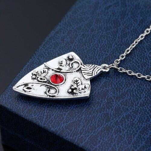 Vintage Vampire- Diary Pendant Necklace The Originals Family Bonnie Bennett Almandine Garnet Talisman Necklace