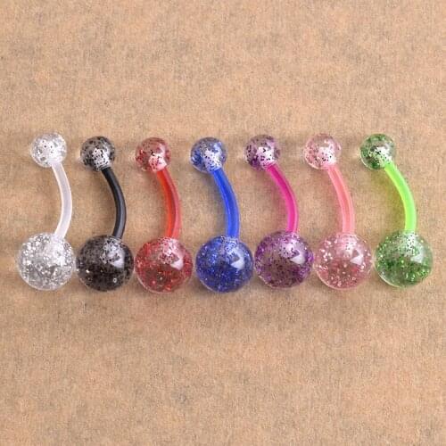 High Quality Beautiful Navel Piercing Sex Body Jewelry Sequin Plastic New Style Navel Ring Piercing Belly Button Rings