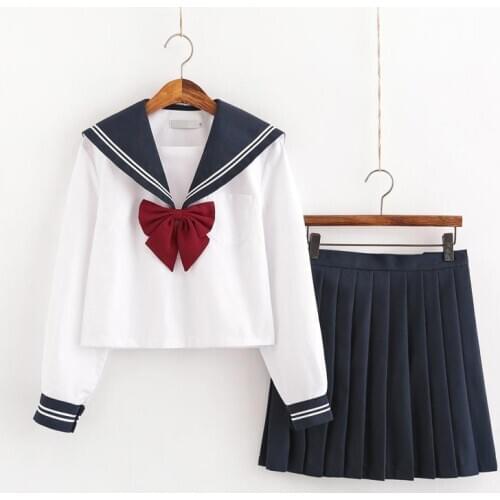 Japanese School Uniform Skirt Sailor Dress Costumes JK Uniform Suit Girls Pleated Skirt Anime School Girl Uniform Cosplay