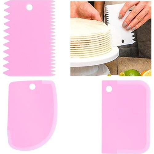 1/3Pcs Dough Cake Scraper Plastic Cake Model Blade Bread Making Slicer Spatula Cutters Scraper Kitchen Baking Pastry Spatulas