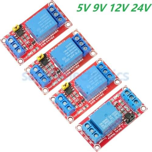 DC 5V 9V 12V 24V 1 Channel Relay Module With Optocoupler Shield Board High And Low Level Trigger Power Supply Module