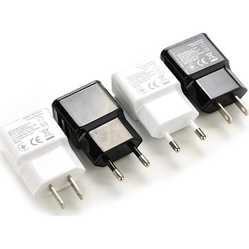 1PC Dual USB 2 Port Mobile Phone Travel Home Wall Charger Adapter 2A/1A For Samsung iPhone LG HTC Sony EU/US Plug White Black