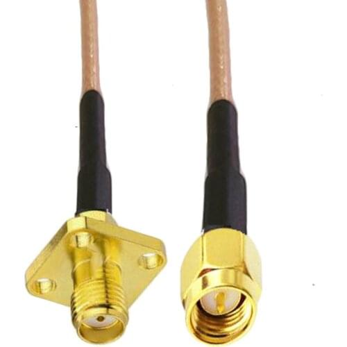 10pcs SMA Male to SMA Female 4 Hole Flange Panel Mount RG316 RF Coaxial Pigtail Cable 20cm