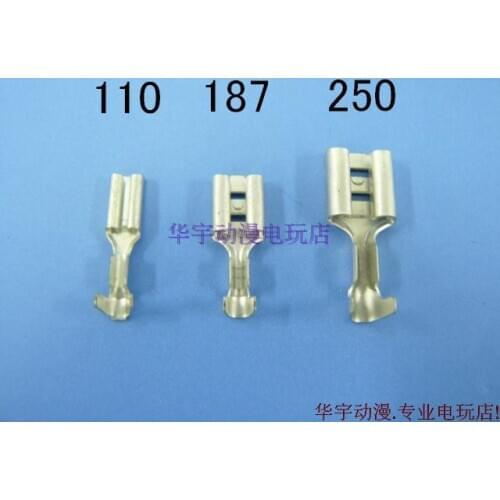 100 pcs 2.8mm Spade Quick Connector AWG .110 Silver Terminal Crimp Female Terminal for Chain cable Wires Arcade Jamma Harness