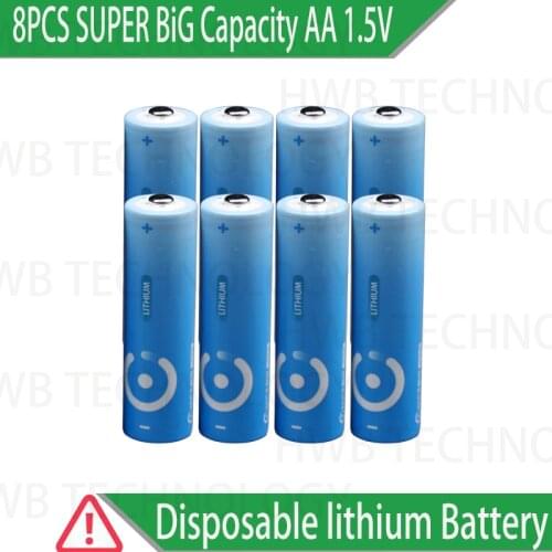 8PCS/lot Brand New SUPER Big Capacity AA 1.5V lithium iron batteries.High power Long shelf life digital Camera, radio battery