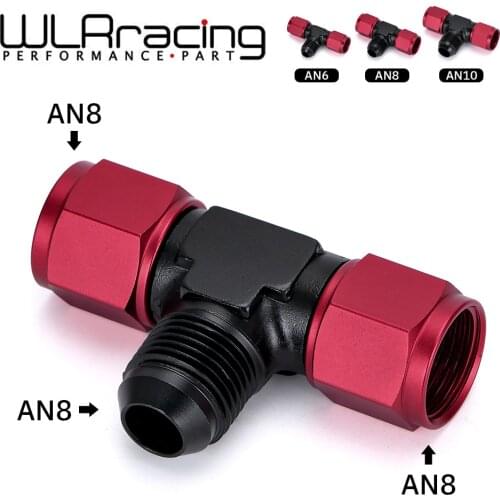 1 Pieces Aluminum Flare Tee Fitting AN6 AN8 AN10 Female Male Tee On Side Thread Water Gas Oil Fitting Adapter Accessories