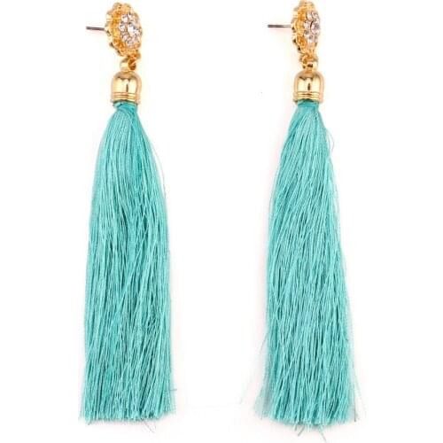 Handmade Statement Earrings Dangle Long Tassel Earrings for Women Design Drop Rhinestone Flower Earrings Accessories Online