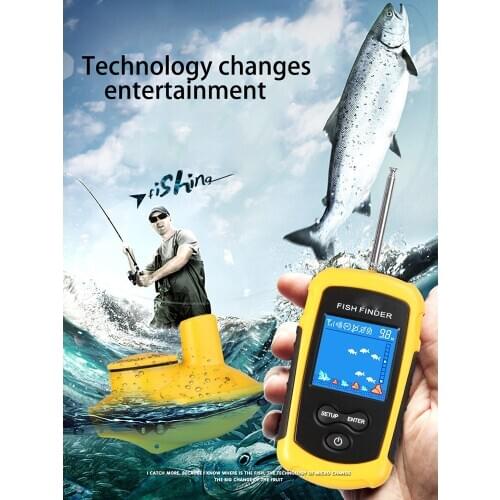 Fish Finder Portable Echo Sounder Depth 100M Sonar LCD Echo Sounders 2020 Russian Lake Lce Fishing Technology Changes Fishing