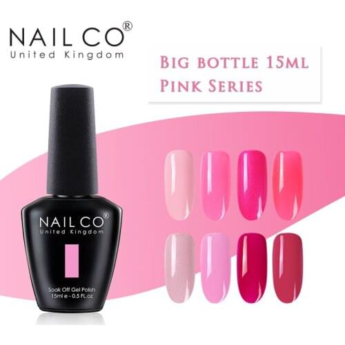 NAILCO New Red Pink Series LED UV Gel Nail Polish Lacquer Kit DIY Nail Art Beauty Makeup Gel Varnish Hybrid Soak Off Present