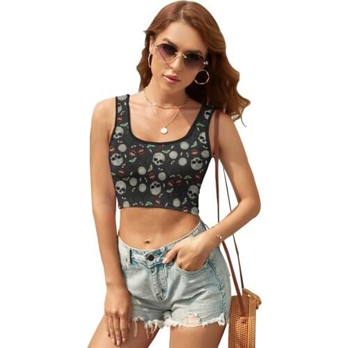 Gothic Tank Top Fancy Hot Custom Sleeveless Mini Festival Crop Top