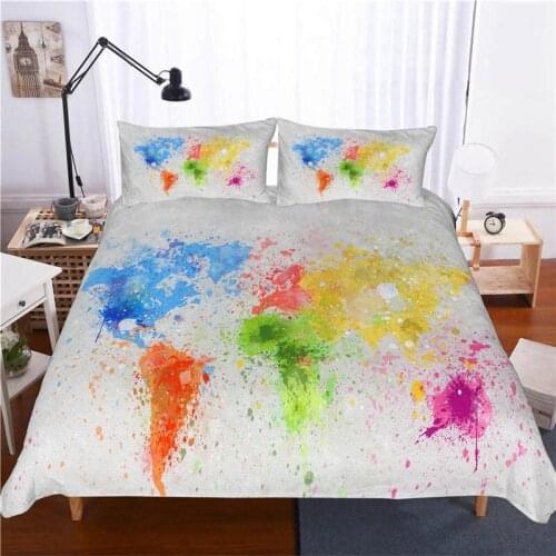World Map Bedding Set Single Twin Full Queen King Size World Map Bed Set Childrens Kid Bedroom Duvetcover Sets 3D Full Print 07