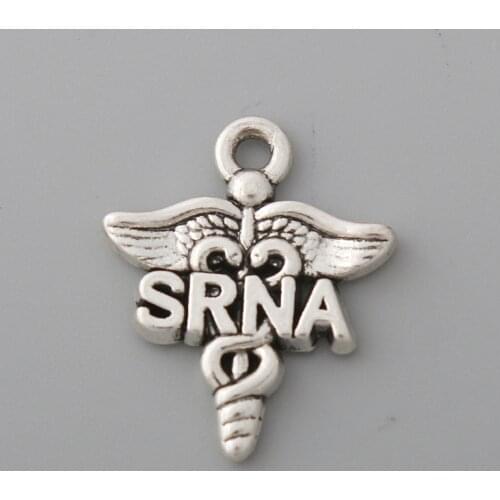 RAINXTAR Fashion Alloy Medical Symbol SRNA Charms 19*23mm 50pcs AAC1193