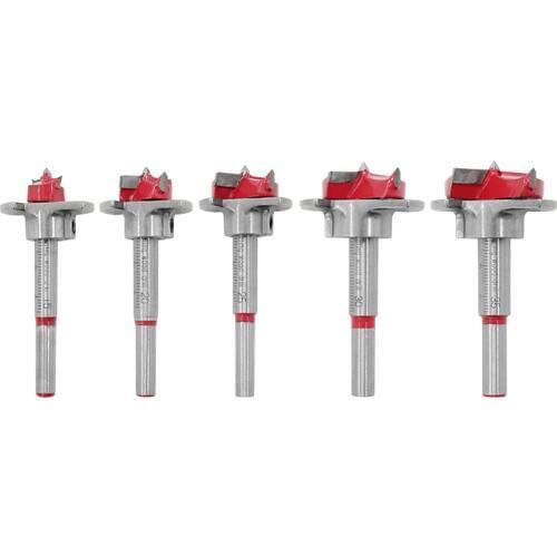 5pcs Hinge Boring Drill Bit Set Carpentry Wood Window Hole Cutter Auger Wooden Drilling 15-35mm Position Carbide Saw Rotary Tool