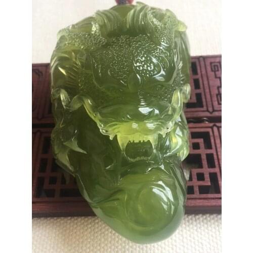 Natural 7A xiuyu jade A Hand-Carved unique Chinese Zodiac dragon green jade pendant hand play jade necklace pendants jewelry men