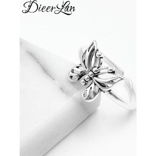 New Trendy Personality Punk Butterfly Rings For Women Lady Resizable Size Rings Party Jewelry Charm Gifts 2021