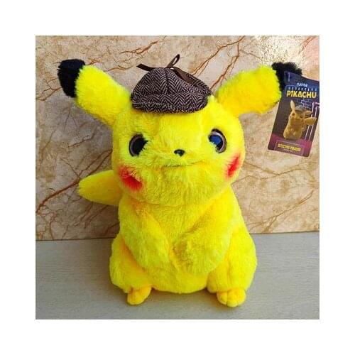 Original Pokemon Big Eyes Pikachu Cosplay Cute Stuffed Plush Dolls Cartoon Doll Birthday Present For Child 28cm