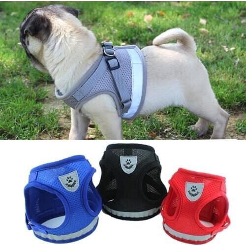 Small Medium Dog Harness Collars Leads Pug Puppy Chihuahua Maltese Pomeranian Safe Security Pulling Vest Dog Product Supplies