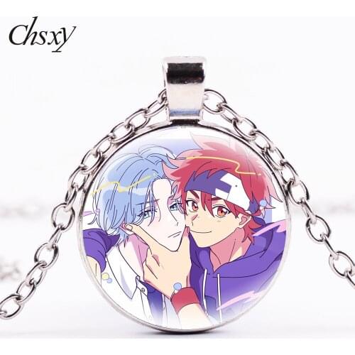 Anime SK8 The Infinity Necklace For Women Men Round Cartoon Figure Pendant Necklace Chain Glass Cabochon New Fashion Jewelry