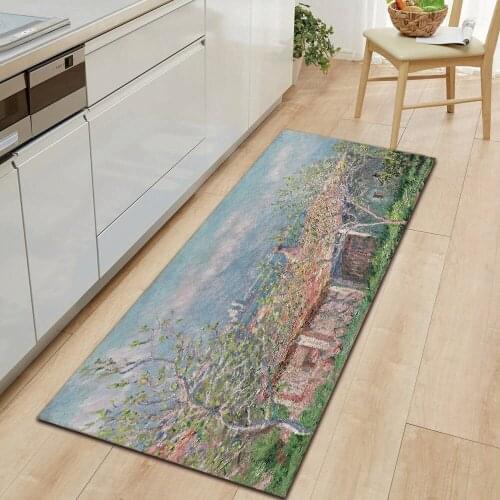 Landscape Series Oil Painting Entrance Doormat Kitchen Living Room Decorative Non-Slip Carpets