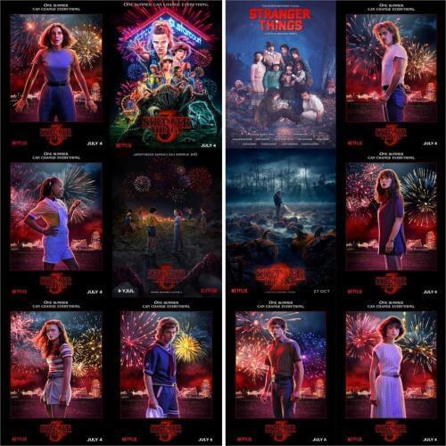 Stranger things season 3 posters wall stickers glossy paper clear image home decoration free shipping