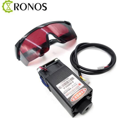 5.5W Cutting Laser High Power Engraving 5500mW Laser Head Blue Violet Cutting Laser Module PMW Module + Glasses