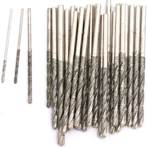 0.8mm 1mm 1.2mm 1.5mm 1.8mm 2mm 2.5mm 3mm Diamond Coated Tipped Tip Twist Drill Bit for Glass Jewelry Stone Tile