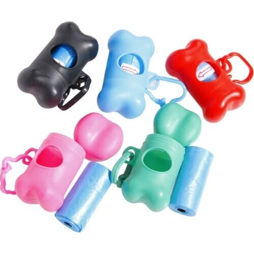 Pet Dog Waste Poop Bag Dispenser Holder Case Bags Attachable To Leash +1 roll bag