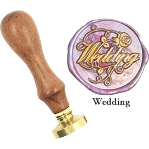 Wedding date wax Stamp Exquisite Paint wood handle,DIY Ancient Seal Retro Stamp,Personalized Stamp Wax Seal High Quality