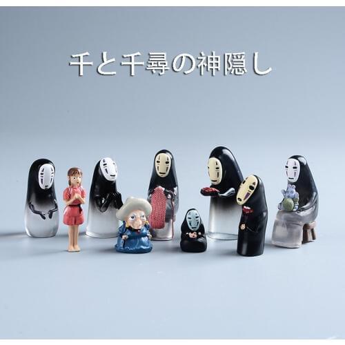Koteta Miyazaki Hayao Chihiro Spirited Away Action Figure Studio Ghibli Anime Kaonashi Chihiros Yubaba Mini Kids Toys for girls