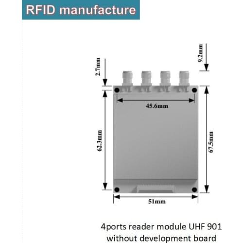 UHF RFID 4 ports impinj R2000 reader module passive epc gen2 ISO18000-6c uhf with free test tag sample for access control system