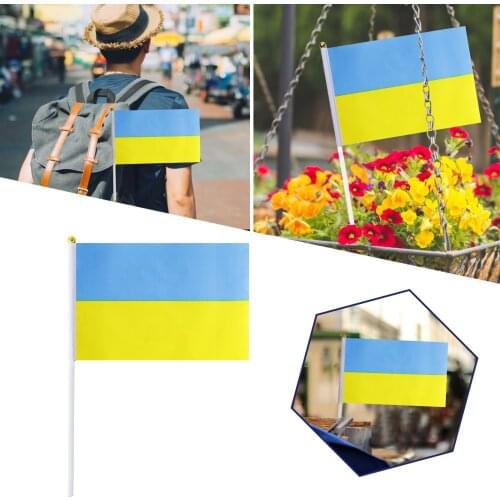 Ukraine National Ukraine Flag Flying Flag Home Decoration Flag Banner European Cup Fans Ukraine Hand-crank World Cup #P2
