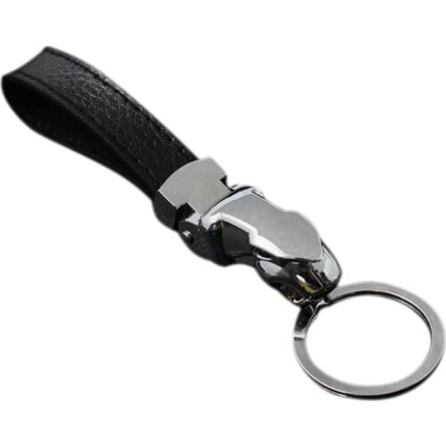Key Chain Universal PU Leather Car Key Chain Innovative Creative Leopard Head Shape Key Chain Stable Durable For Men