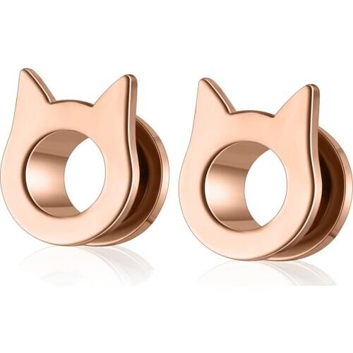 Ear Gauges Expander Stainless Steel Bird Sheep Dinosaur Earrings Plugs Tunnels Screw Fashion Piercing Body Jewelry