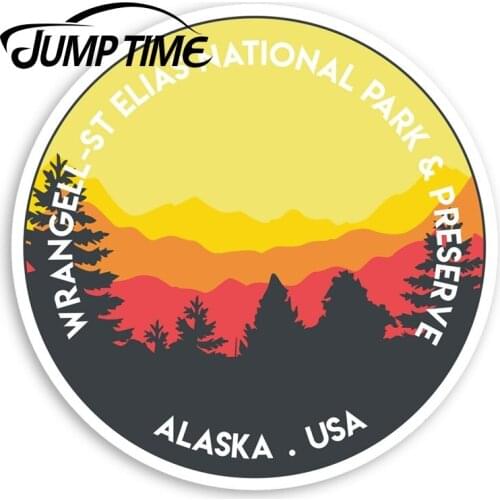 Jump Time Wrangell St Elias Vinyl Stickers - Alaska USA America Sticker Window Bumper Decal Waterproof Car Accessories