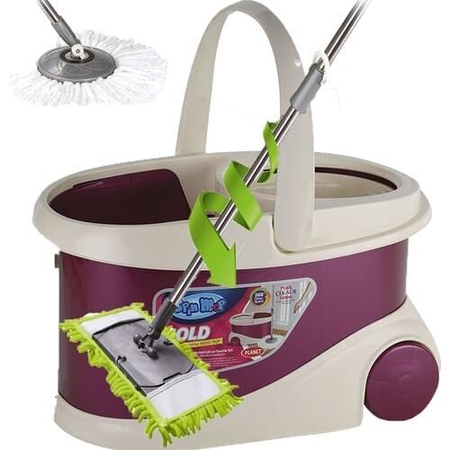 Spin Mop Gold Double-Wheel Cleaning Set (Round And Square Mop'lu) 20 lt