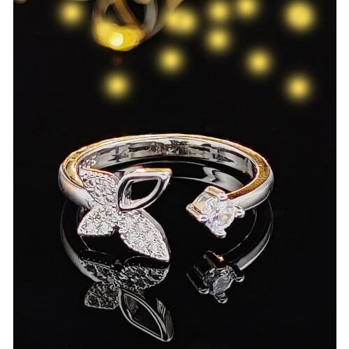 2021 New Trendy Butterfly 925 Sterling Silver Fashion Ring for Women Party Gift Jewelry Wholesale R6331