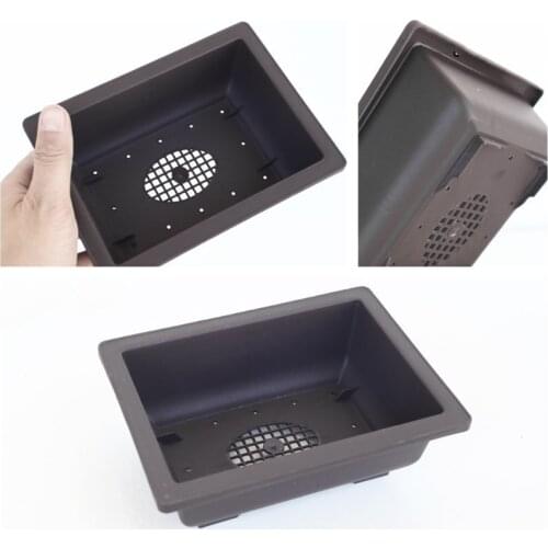 1PC Plastic Flower Pot With tray Balcony Square Flower Bonsai Bowl Nursery Basin Planter potted Plant Seedlings Garden Supplies