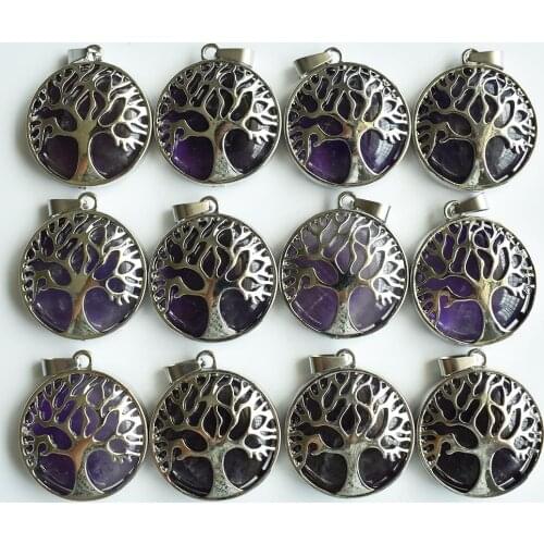 Wholesale 10pcs/lot 2020 new fashion good quality natural stone Tree of life Pendants 25mm for diy jewelry marking free