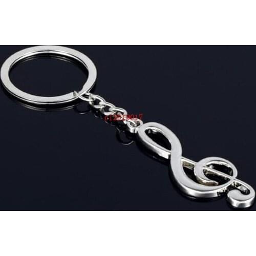1000pcs Silver Plated Musical Note Music Symbol Key chain Car Keychain For Men Women Creative Gift Wedding