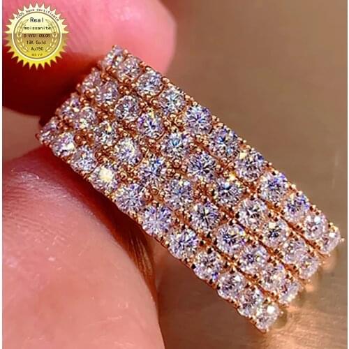 100% Au750 18k gold DVVS color moissanite we have certificaet 002