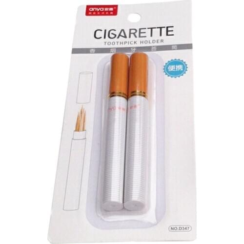 2pcs Cigarette Shaped Toothpick Storage Box Secret Stash Pill Container Pocket Holder Creative Table Decoration AXYC