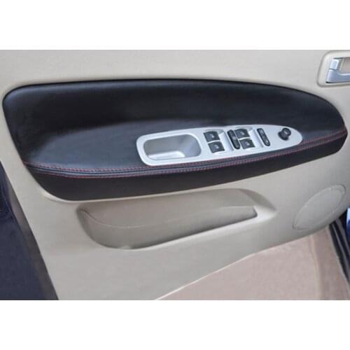 4pcs microfiber leather DIY car door armrest cover door handle cover trim accessories for Chery Tiggo 2005 2006 2007 2008 2009