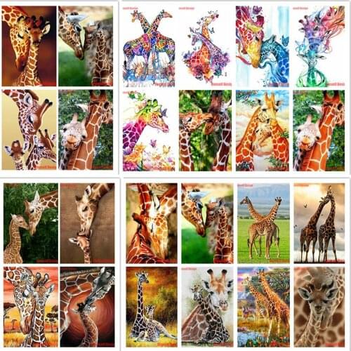 5d diamond painting full square/round animal 5d diamond embroidery sale animal picture of rhinestones giraffe decoration home