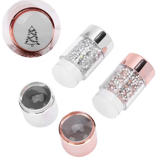 2pcs Nail Art Stampers Professional Silicone Double-End Nail Stickers Nail Manicure Stamper Seal Tool for Women