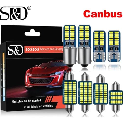 6pcs T10 W5W Led bulb Canbus C5W C10W 31MM 36MM 39MM 41MM Festoon Led BA9S T4W Led Car Interior Lights Dome Reading Lamp 12V