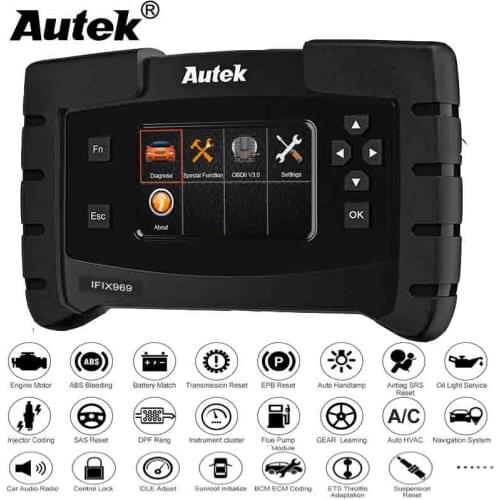 Autek IFIX969 Professional OBD 2 Auto Scanner Full System OBD2 Auto Scanner TPMS SRS EPB Oil Service Reset Car Diagnostic Tool