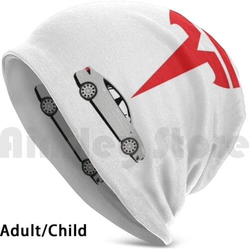 Tesla White Model S Logo Apparel Beanies Knit Hat Hip Hop Esla Tesla Motors Tesla Model 3 Elon Elon Musk Tesla