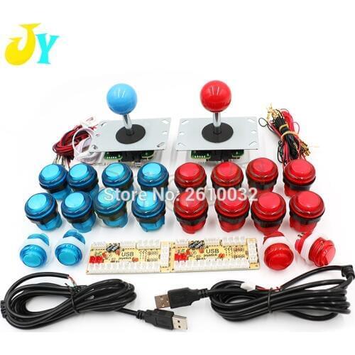 Diy arcade game control board kit 2 Players DIY Arcade Joystick game Kits With 20 LED Arcade Buttons to USB Encoder Kit arcade